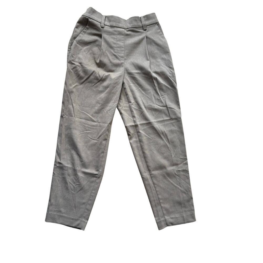 Ann Taylor LOFT Brown Crop Pleated Trouser Pants Tailored Career Work Size XXSP